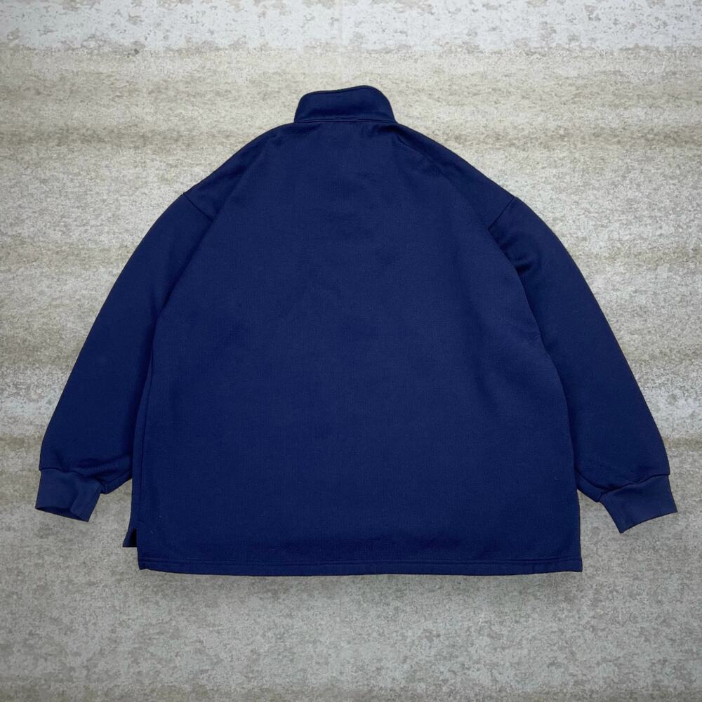 Vintage 90s Nike Jacket Mens XL Navy Blue Light Blue Cotton Quarter Zip Made USA - Picture 2 of 3